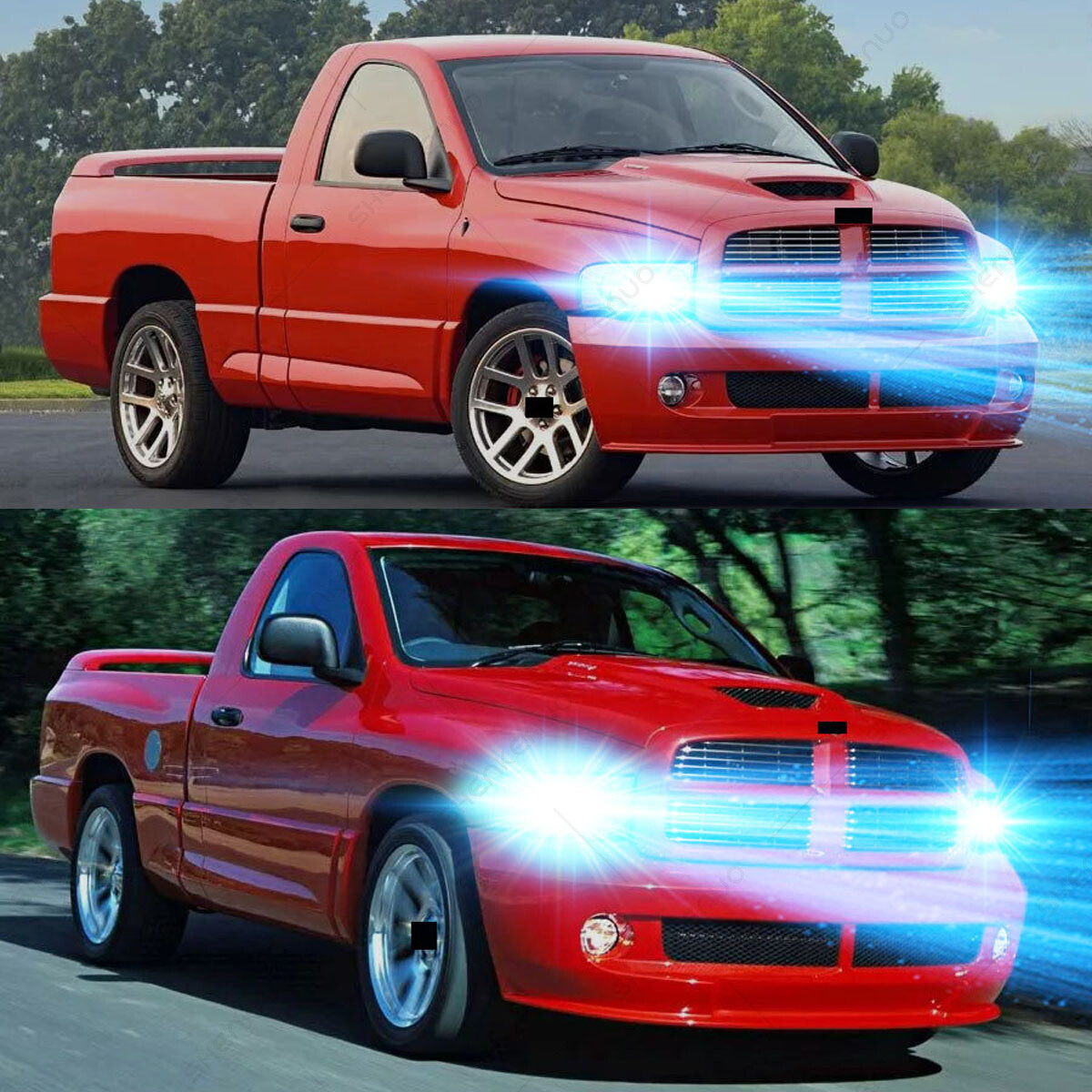 For 2003 2004 2005 Dodge Ram 1500 2500 3500 8000K LED Headlight Bulbs Hi-Lo Beam