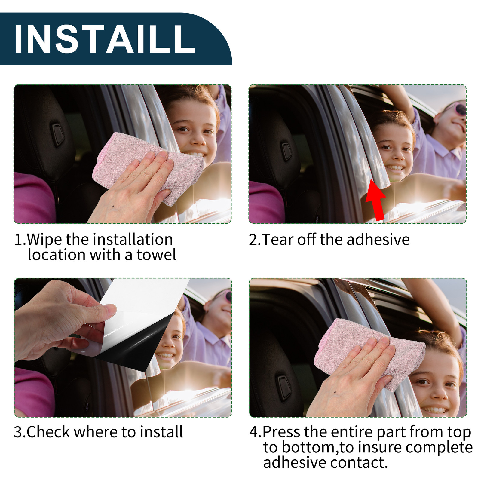 6 Pcs Car Door Pillar Window Trim for Toyota Sienna 2011-2020 Black