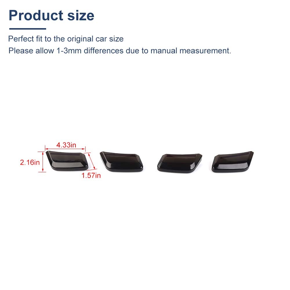 SmokedBlack Wheel Eyebrow Signal Light Cover Accessories For Ford F150 Raptor21+