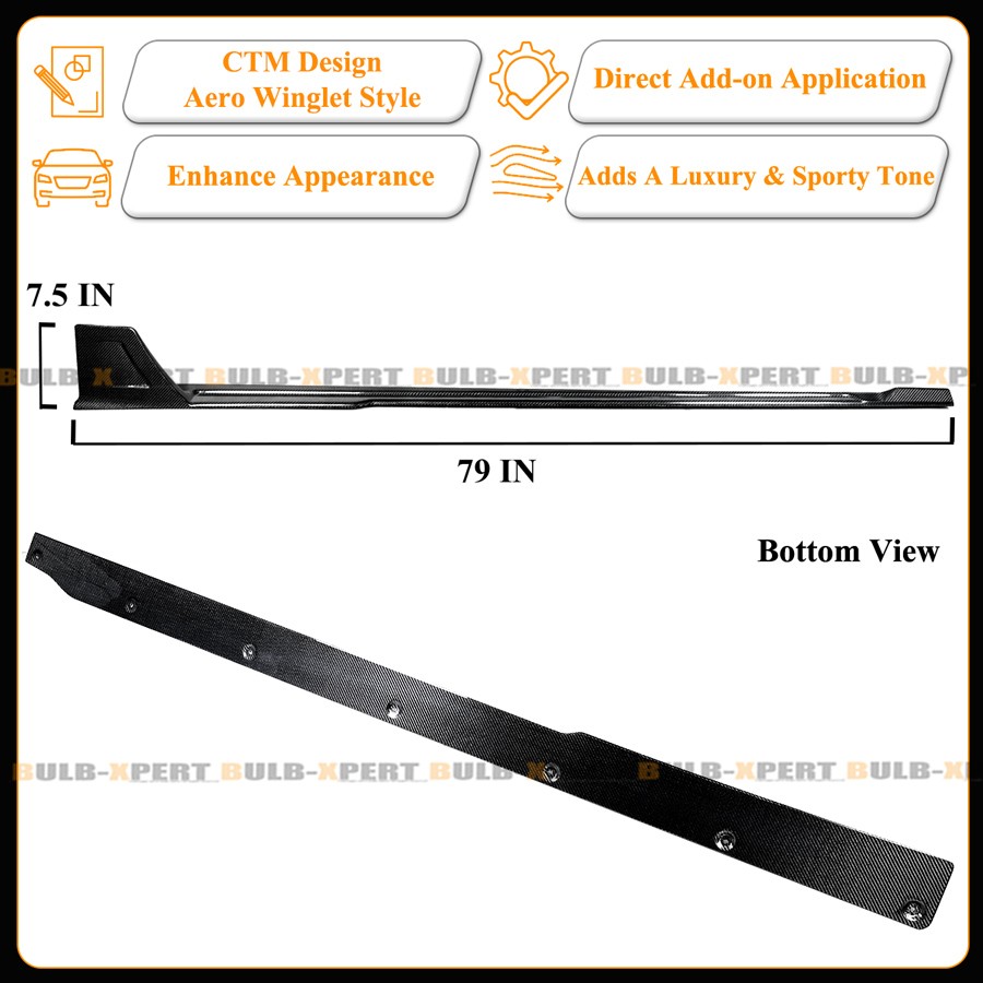For 2023-26 BMW G87 M2 CTM Winglet Style Real Carbon Fiber Side Skirt Extension