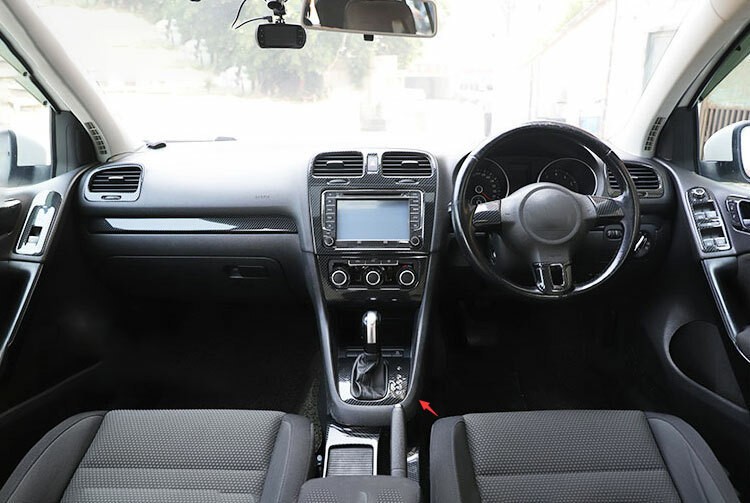 Middle Console Gear Shift Frame For 2010-13 Volkswagen Golf MK6 RHD Carbon Fiber