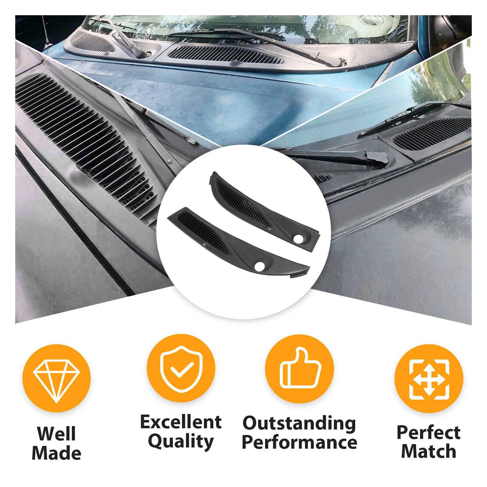 Windshield Wiper Cowl Grille Panels for 95-03 Explorer 97-01 Mountaineer RH LH