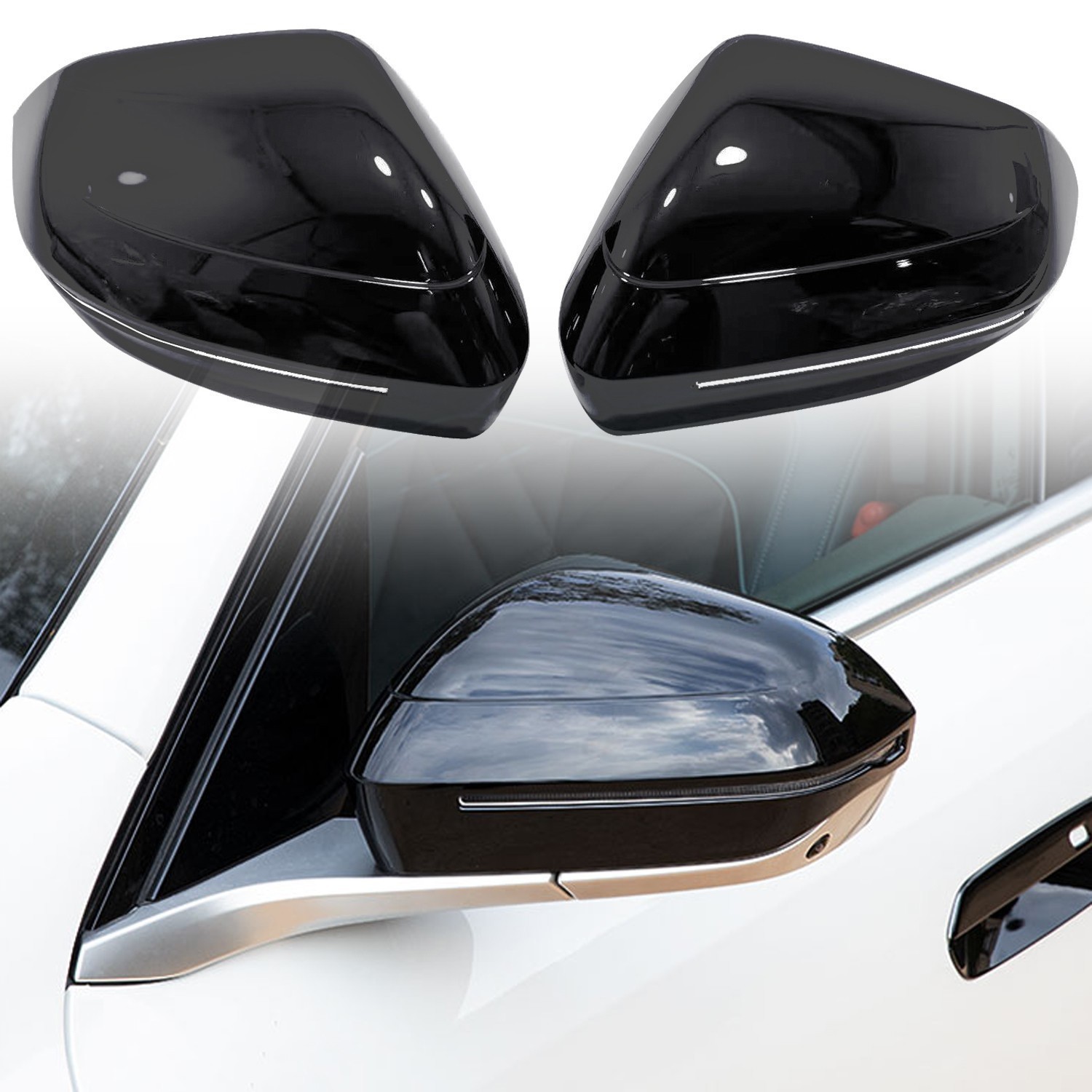 for BMW X3 2025-2026 Glossy Black abs Side Mirrors Rearview Trim Cover 2PCS