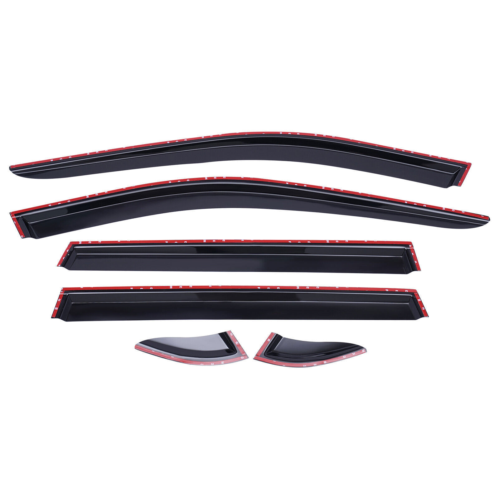 6PCS Black Window Visor Vent Shades Sun Rain Guard For Toyota RAV4 2019-2023