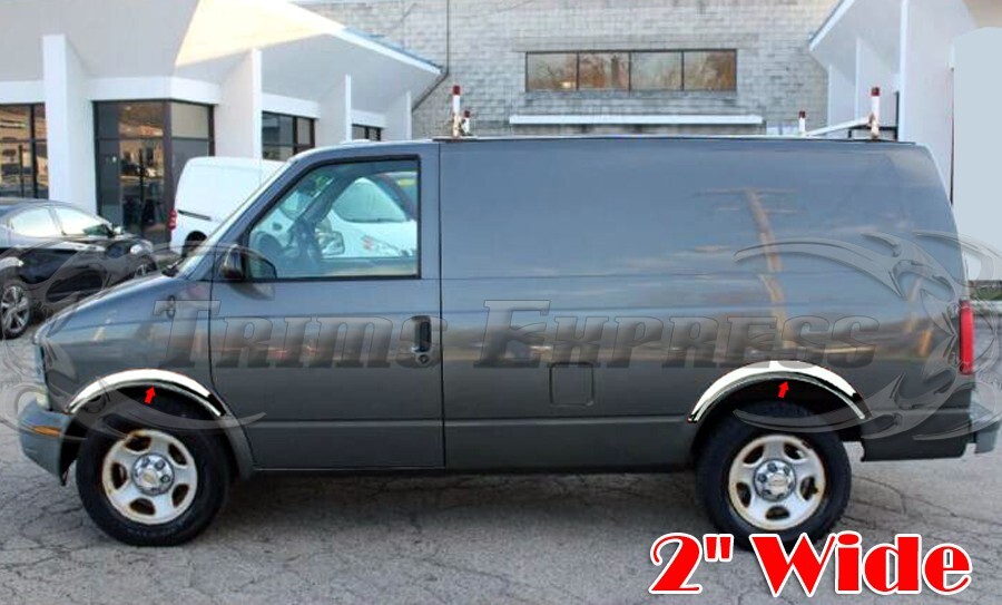 for:1995-2005 Chevy Astro Van/GMC Safari Stainless Fender Trim Flar 4Pc 2″ short