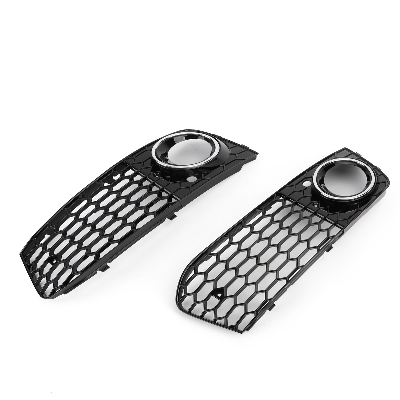 Pair Honeycomb Mesh Fog Light Open Vent Grill Intake Fit Audi A4 B8 2009-2012 #8