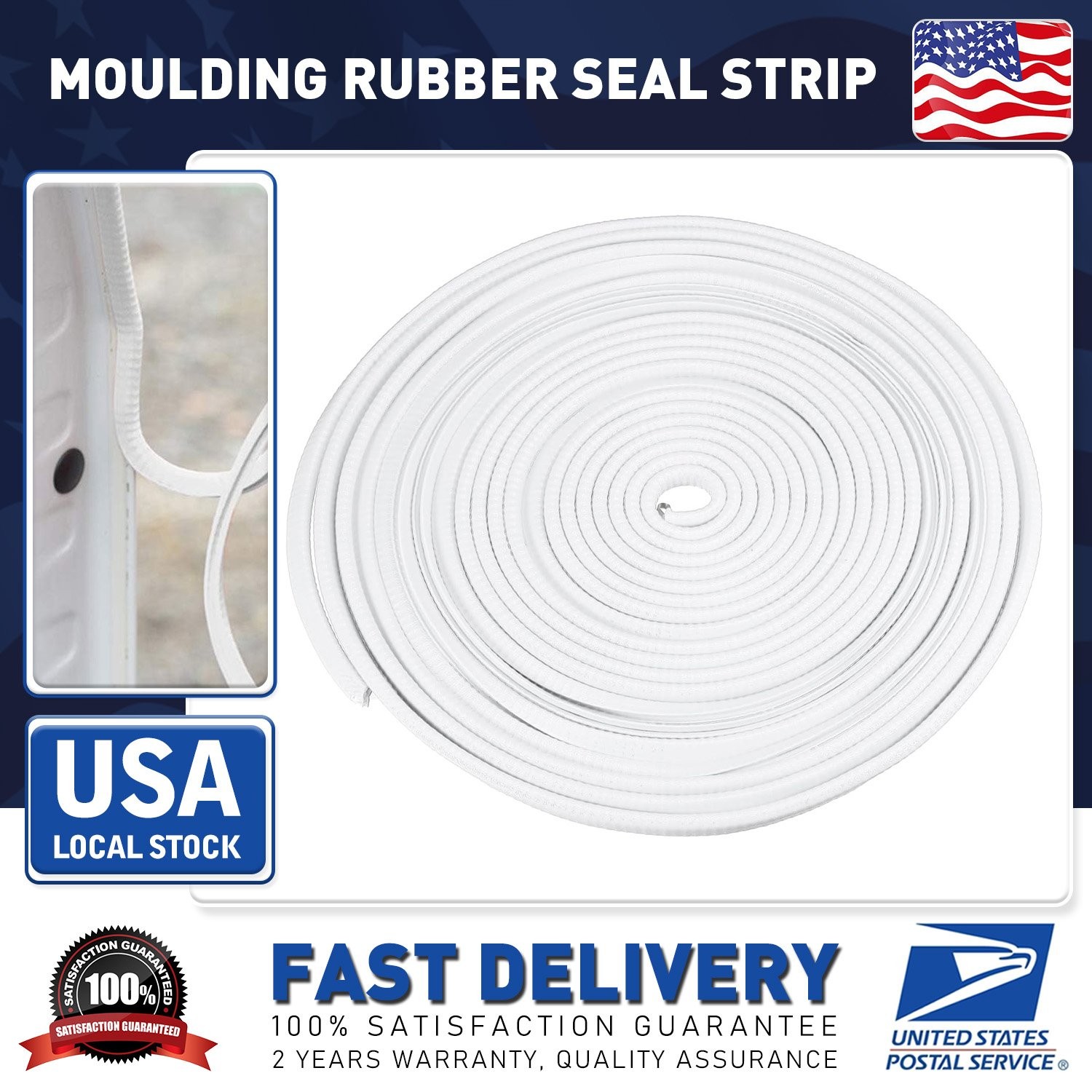 6M/20Ft White Car Door Edge Anti-collision Seal Strip U Shape Rubber no Adhesive
