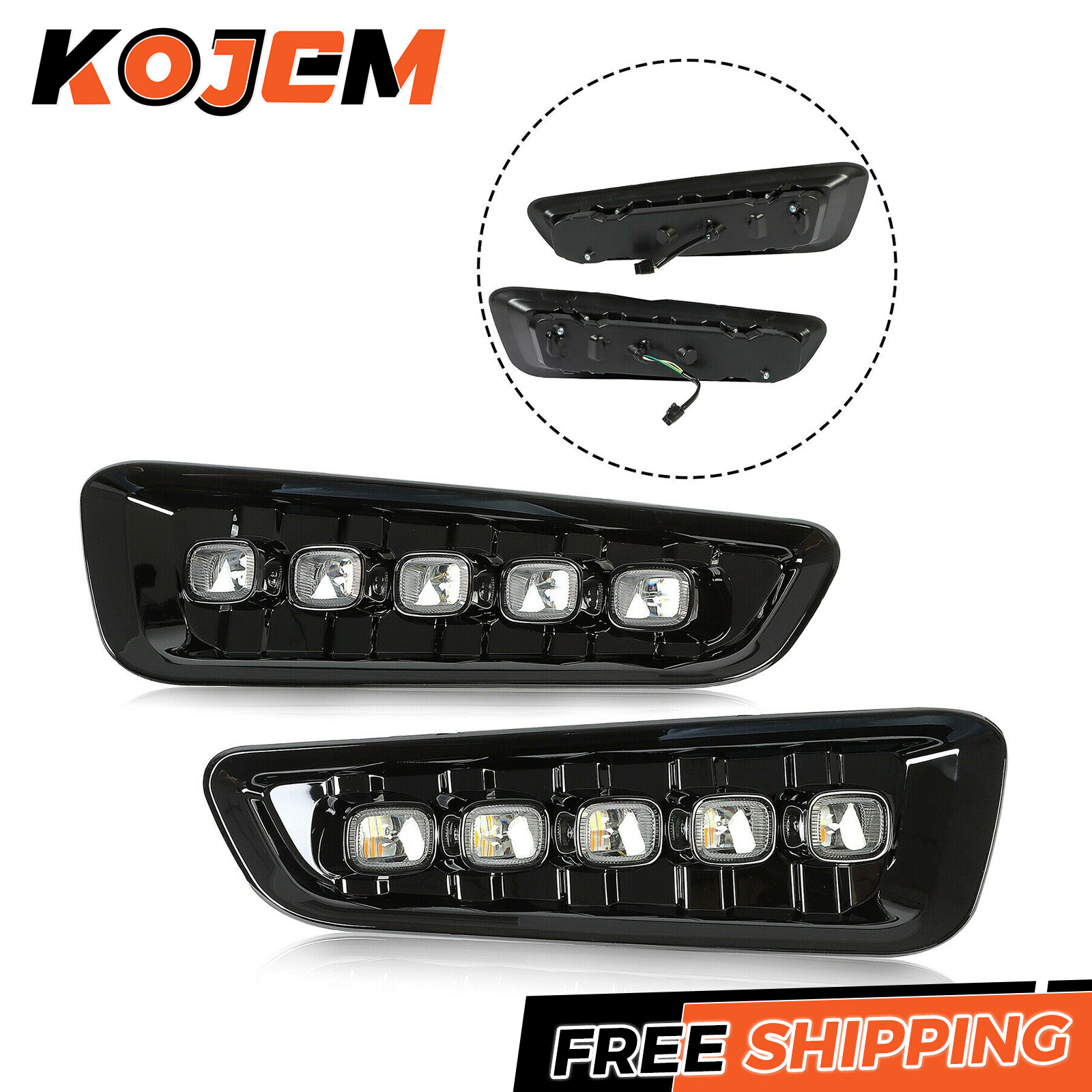 For Ford F-150 F150 Raptor 17-2020 Raptor Bumper LED DRL w/Turn Signal Fog Light