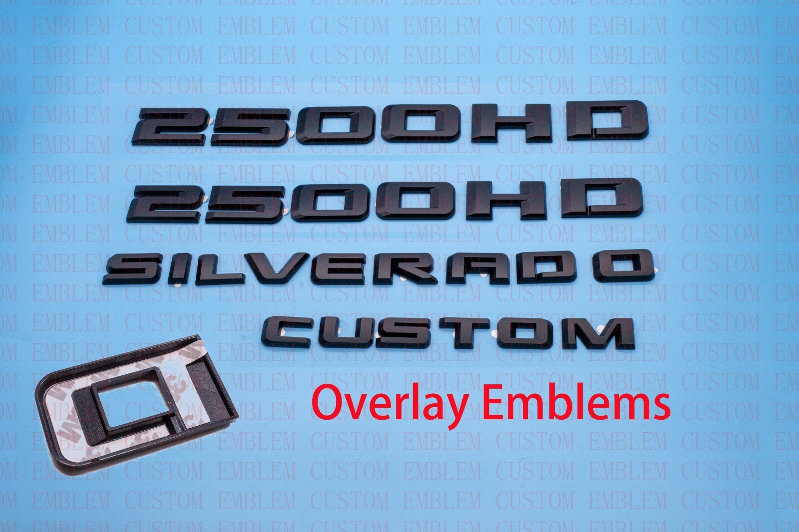 Fit 2020-2022 Matte Black Silverado 2500HD Custom Emblem Nameplate Badge Overlay