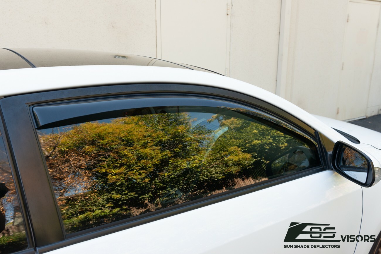 JDM IN-CHANNEL SMOKE TINTED Side Window Sun Shade Rain Guards For 05-10 Scion tC