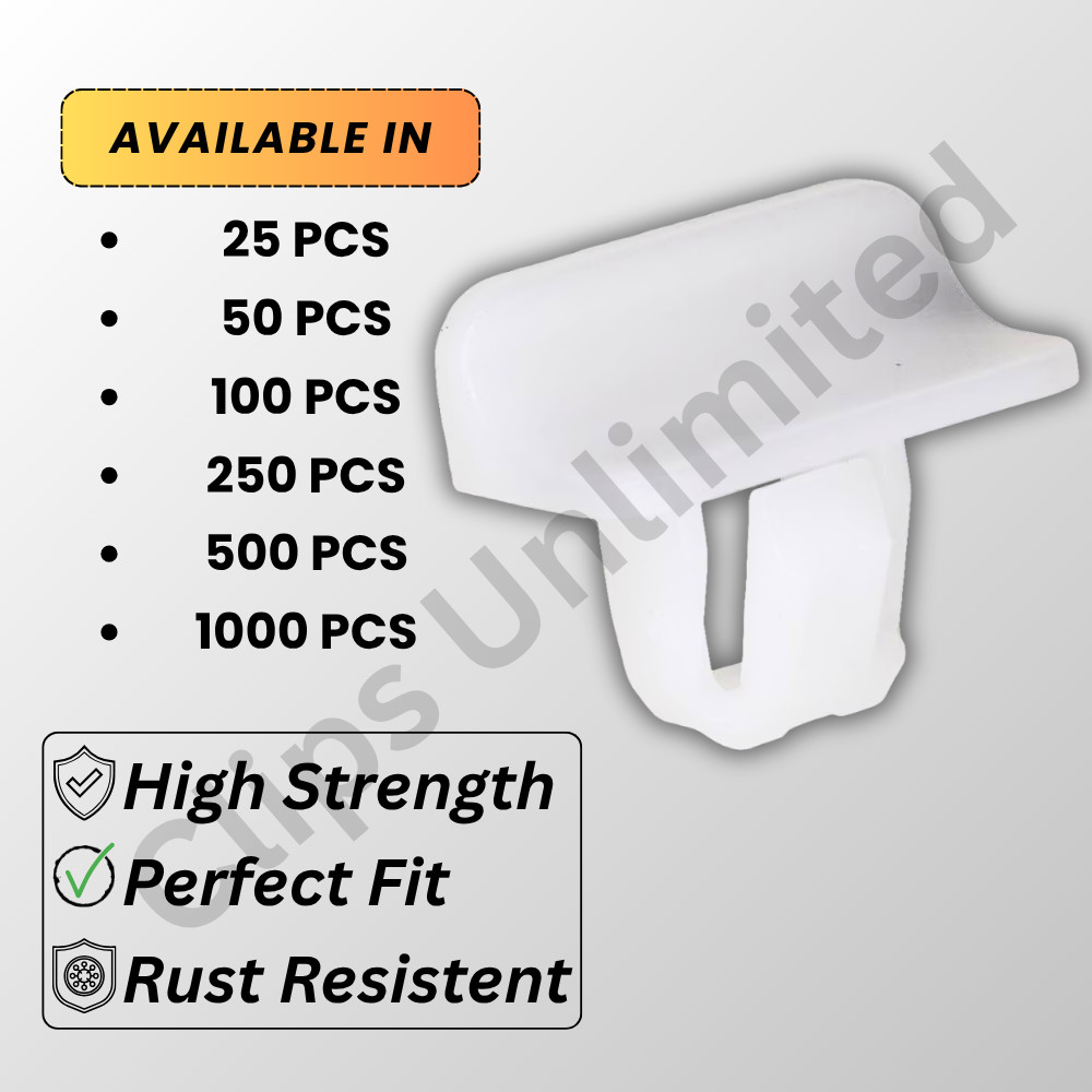 A 21835 Chrysler Moulding Clip White Nylon 11mm Stem 11.5x21mm Head 68225214AA