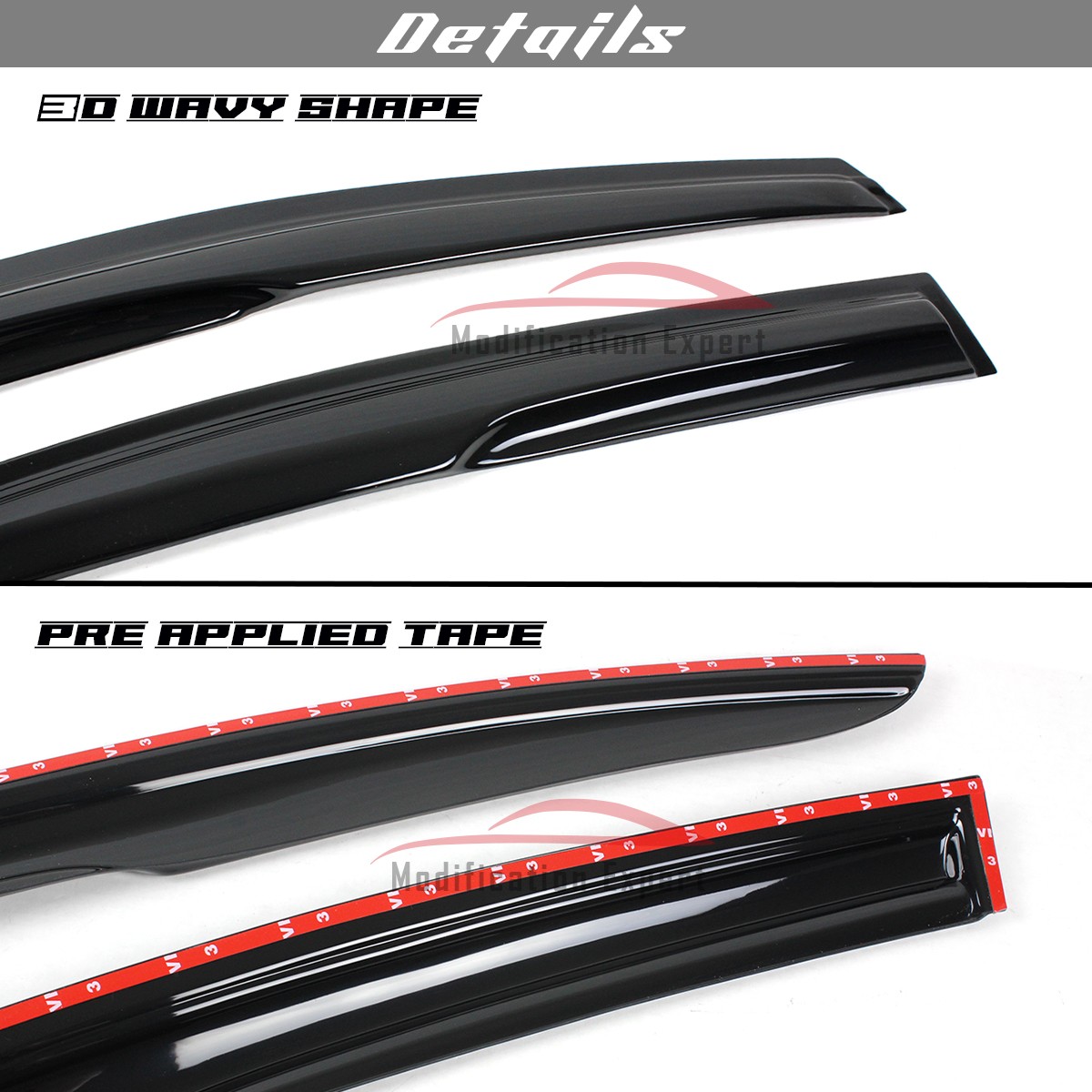 For 2023-2025 Honda Pilot JDM Mugen Style Window Visors Rain Guards Deflectors