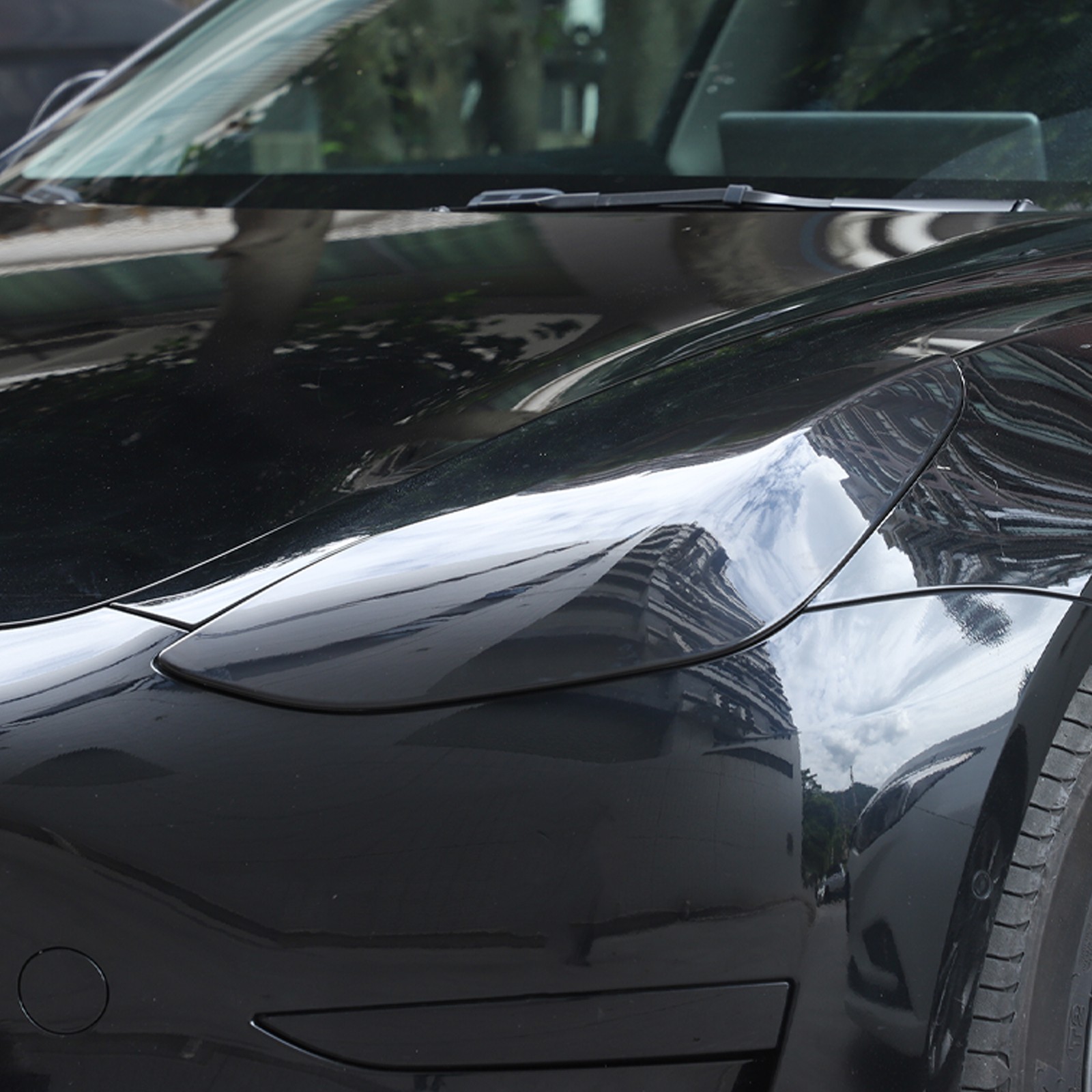 Transparent Gray Smoked Front Headlight Trim Cover For Tesla Model 3/Y 17-22 US