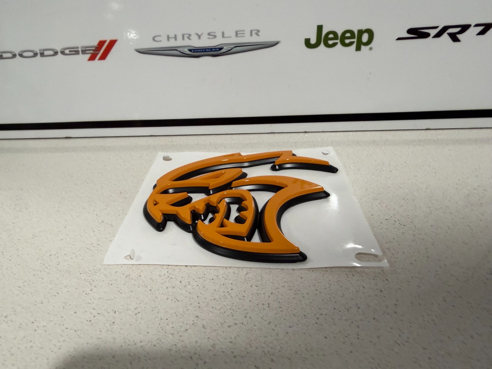 Dodge Durango Challenger Front Fender Hellcat Nameplate Emblem Orange Black Left