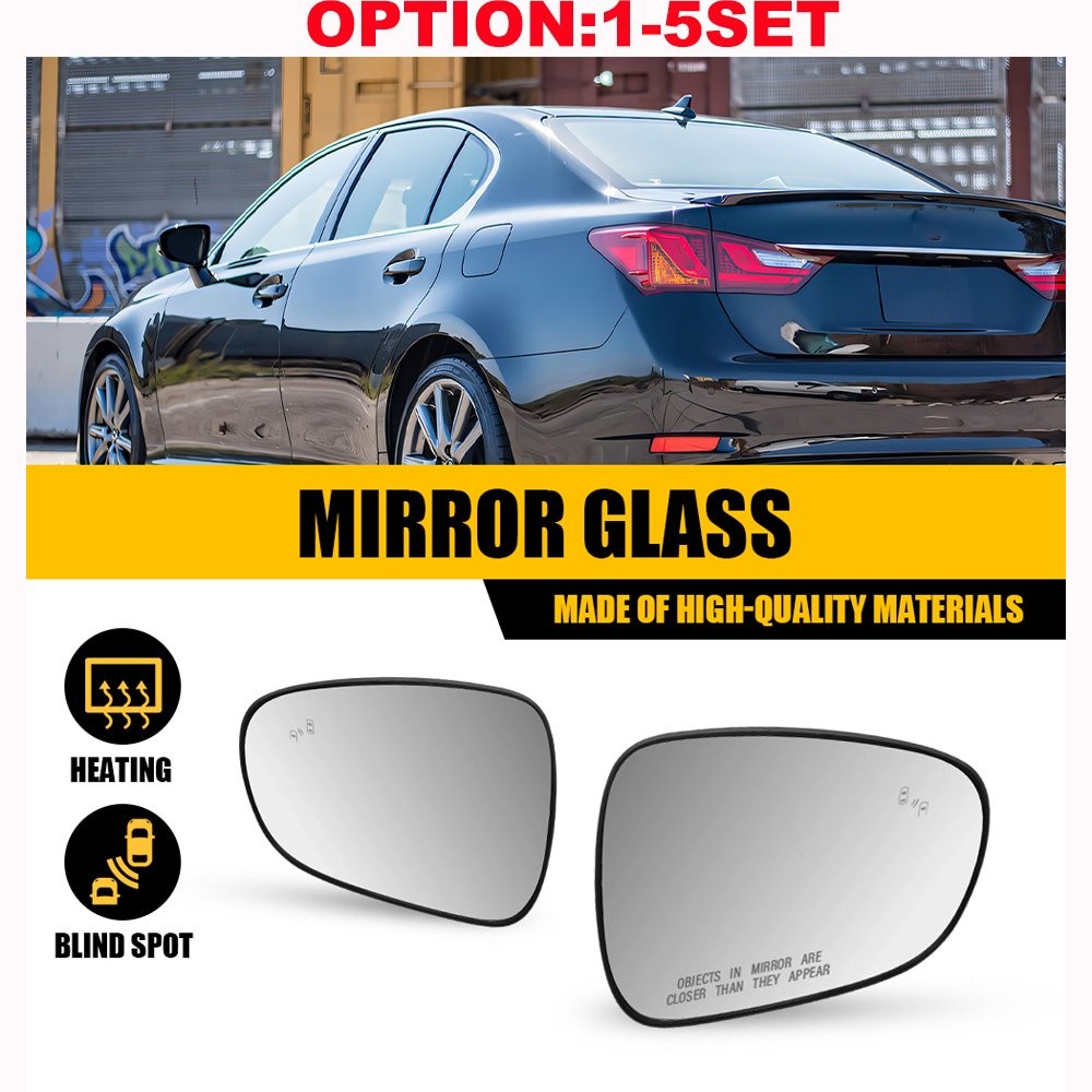 Mirror Glass Left Right Side Heated Blind Spot Front For Lexus GS350 2013-2020