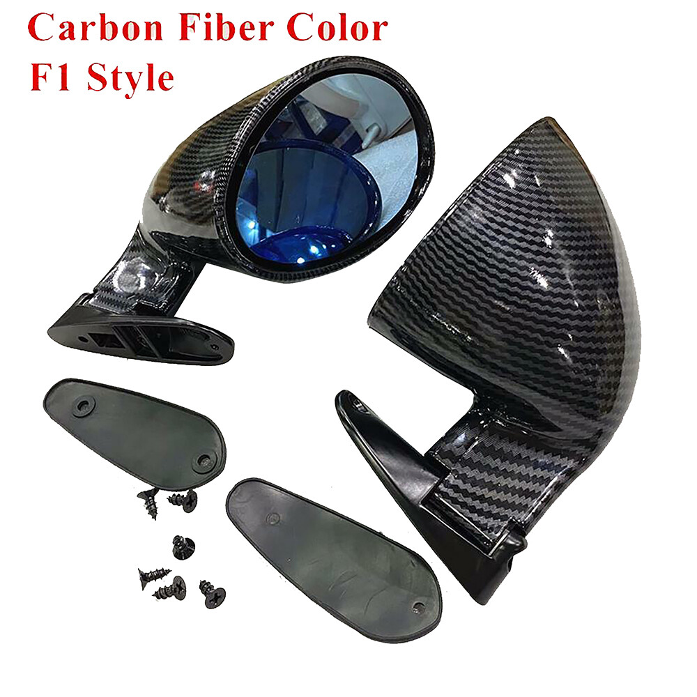 Universal Carbon Fiber Style Adjustable Car Side Mirrors Rear View Mirrors 2pcs