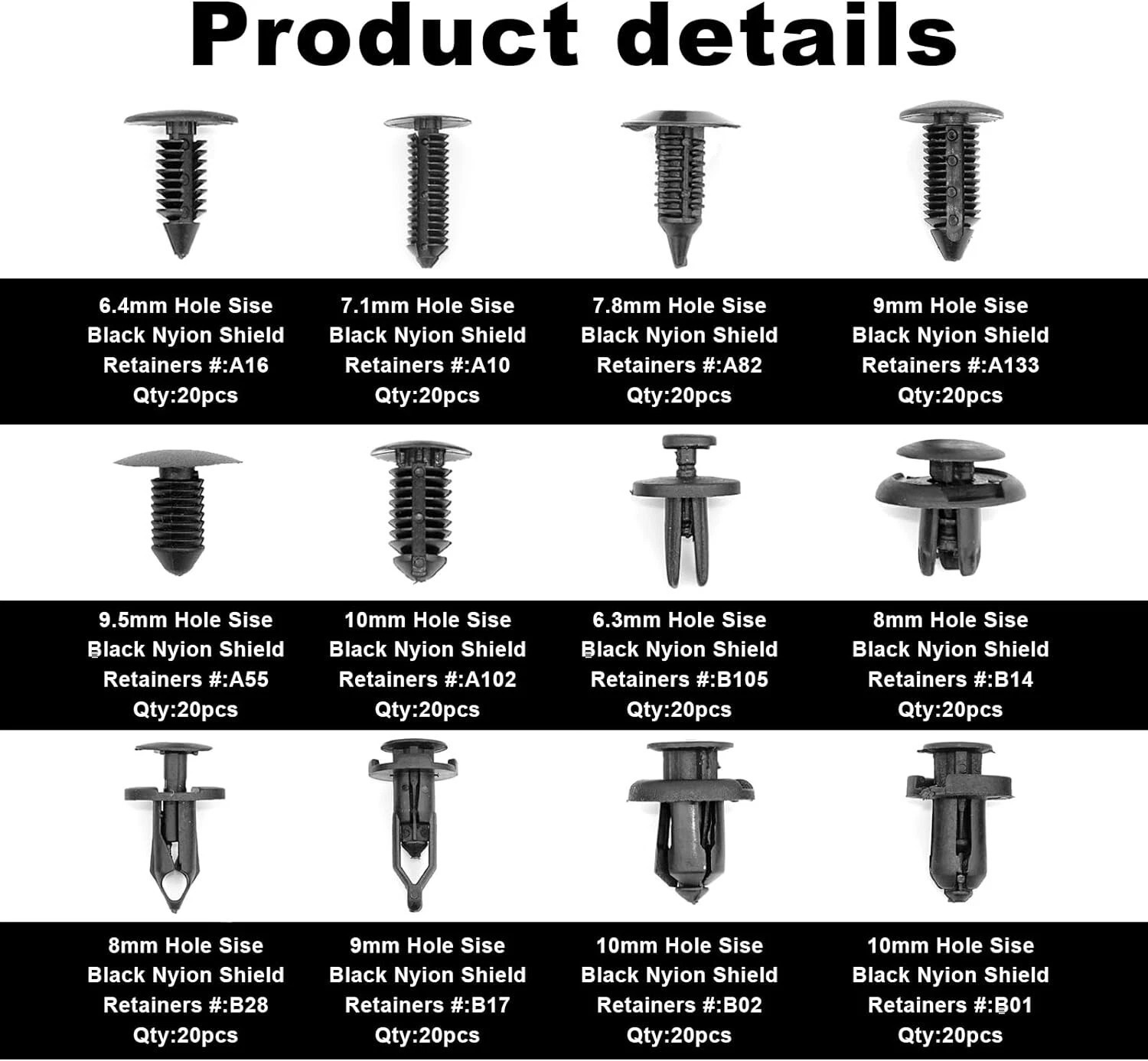 240pcs Auto Car Bumper Retainer Clips Kit Fastener Remover Push Pin Rivet Screw
