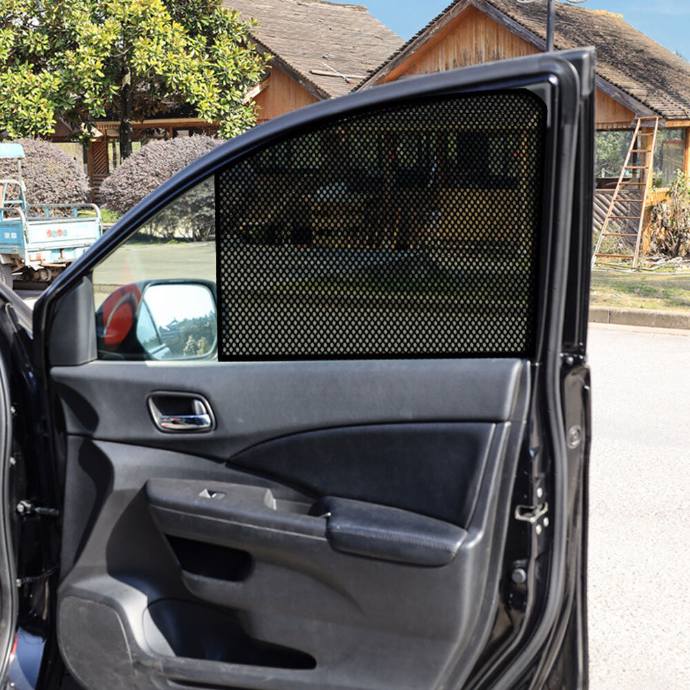 2pcs Car Side Window Mesh Film Windshield Net Sun Shade Stickers UV Protection