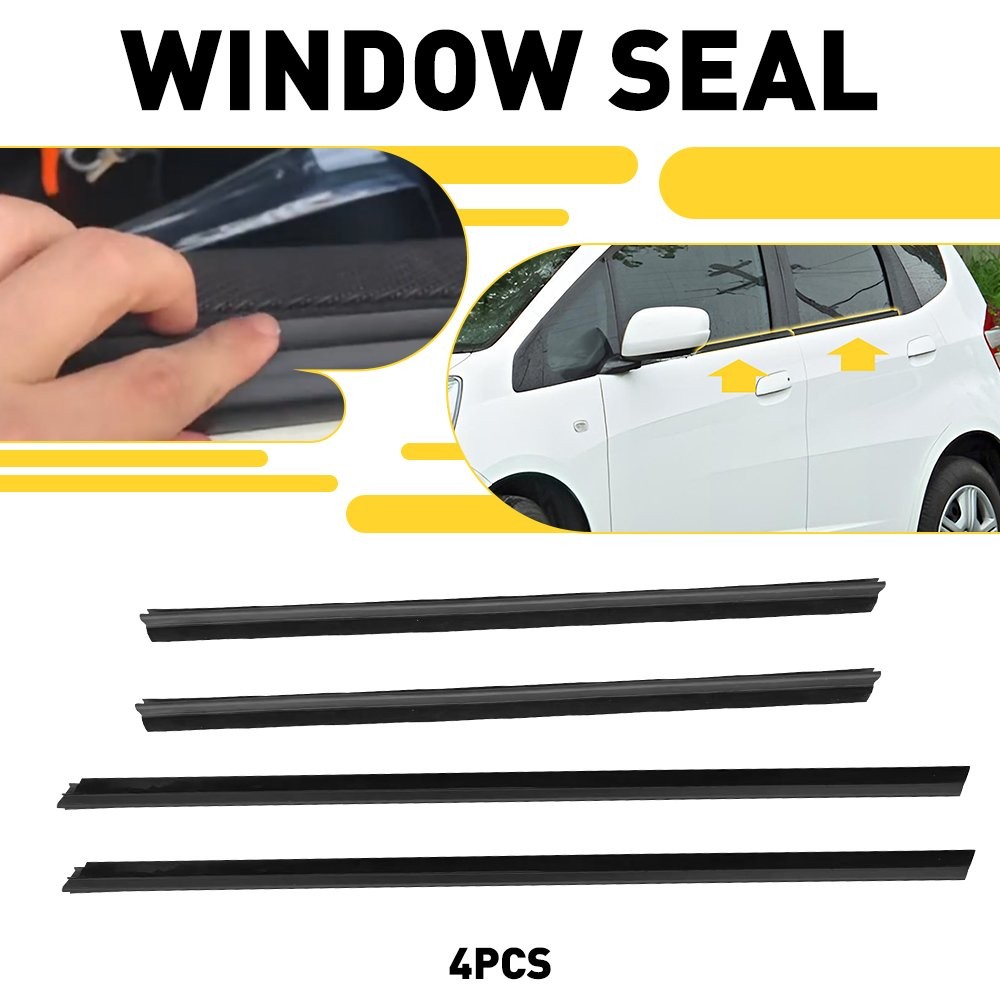 4pcs Door Molding Belt Strip Weather For 2008-2013 Seal For Black Jazz Honda LR