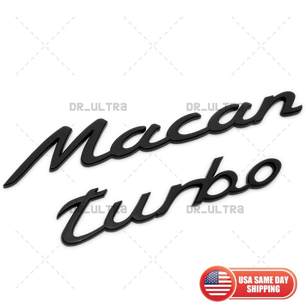 New Matte Black Porsche Macan Turbo Tailgate Hatch Emblem Badge 15-18 95B853675
