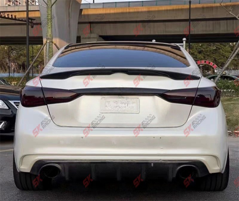 Glossy Black/Carbon Fiber Fits INFINITI Q50 2014-17 Rear Trunk Spoiler Wing Kits
