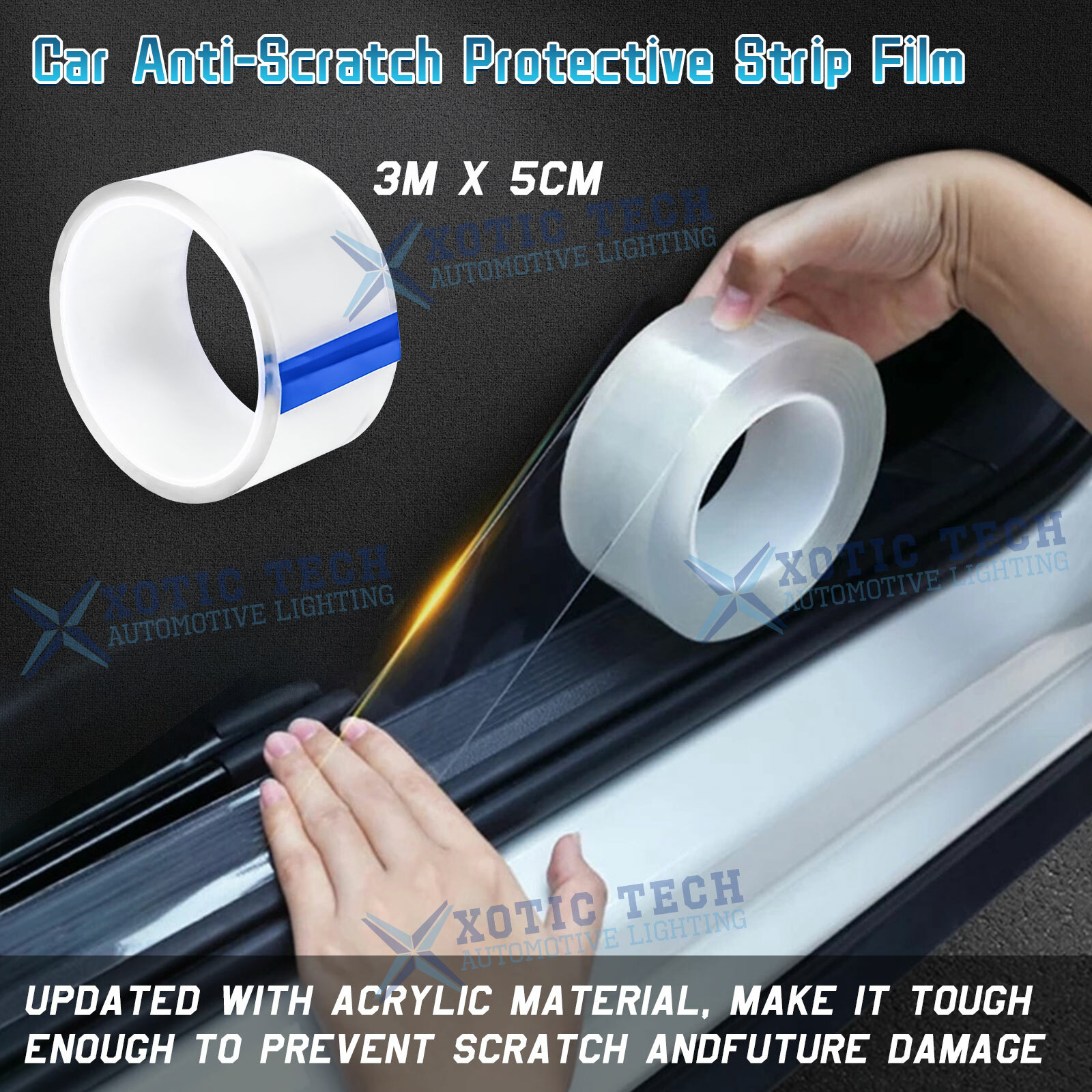 3M Clear Car Door Sill Plate Bumper Protection Film Anti Scratch Strip Sticker