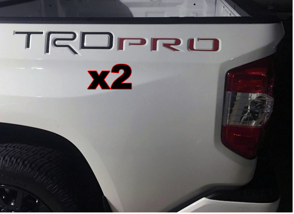 2x TRD [MATTE BLACK] Pro [ORANGE] Bedside Raised Plastic Letters Insert 14-2021