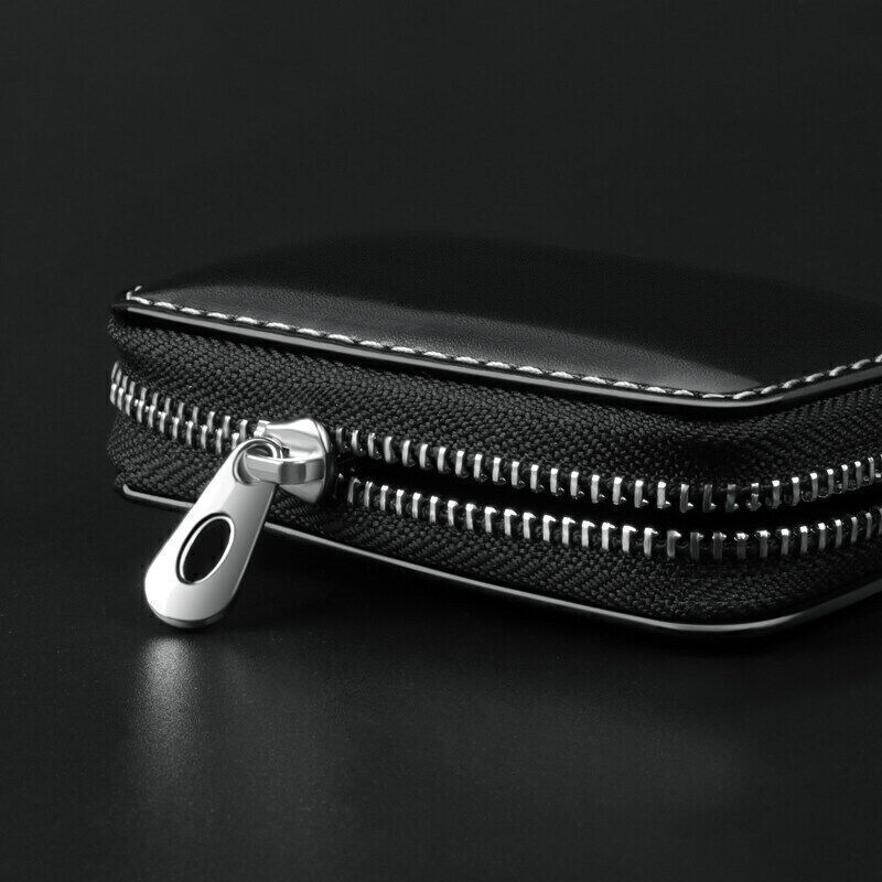 Cowhide Leather Car Key Case Keychain Remote Key Fob Cover for Cadillac
