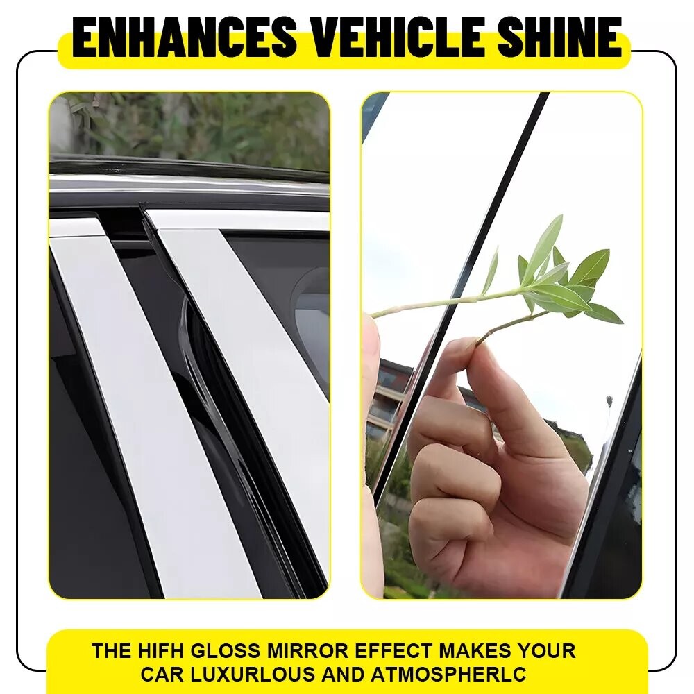 For GMC Acadia 2007-2016 6PCS Chrome Woindow Pillar Post Trim Covers 4dr
