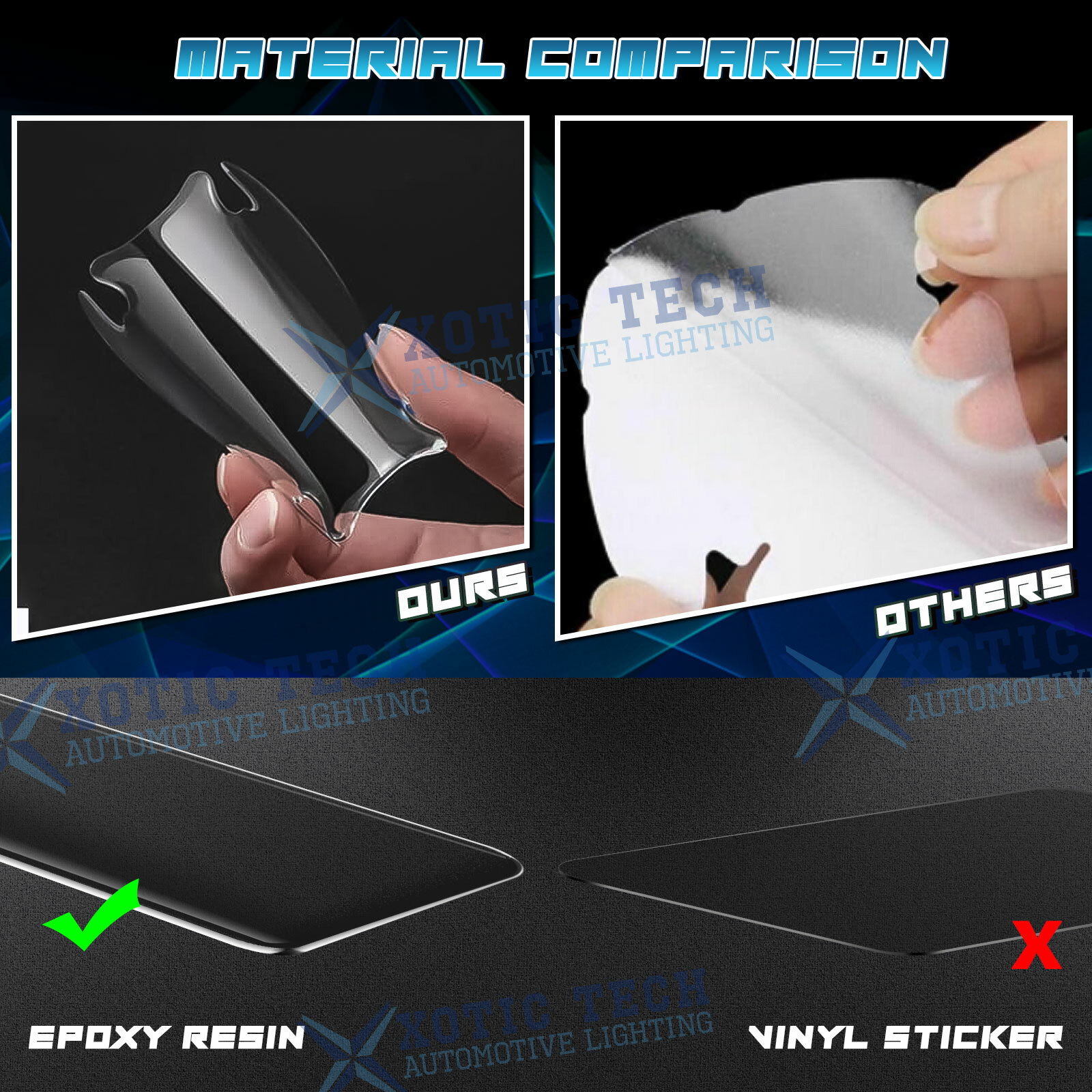 4x 3D Epoxy Scotchguard Clear Scratch Protector Door Handle Cup Film Sticker