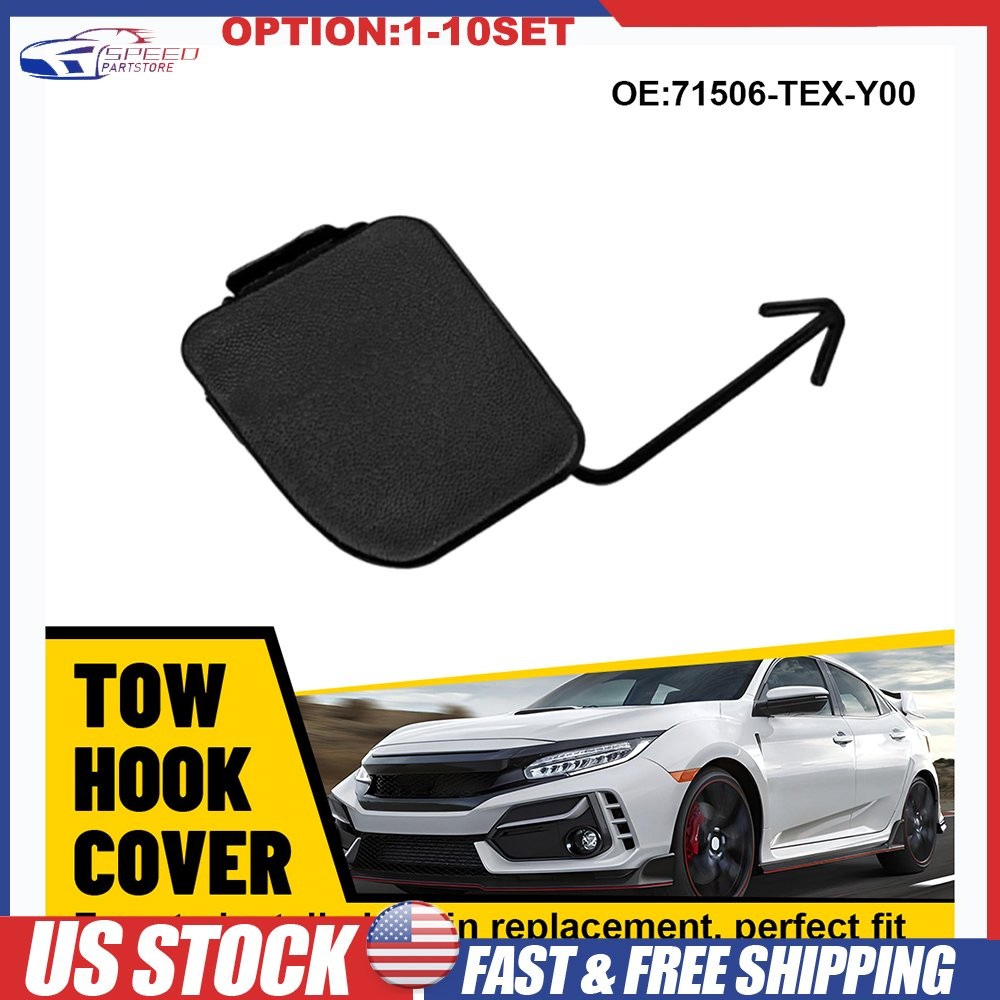 New Black Rear Bumper Tow Hook Cover Cap For 2017-2021 Honda Civic 71506-TGH-A00