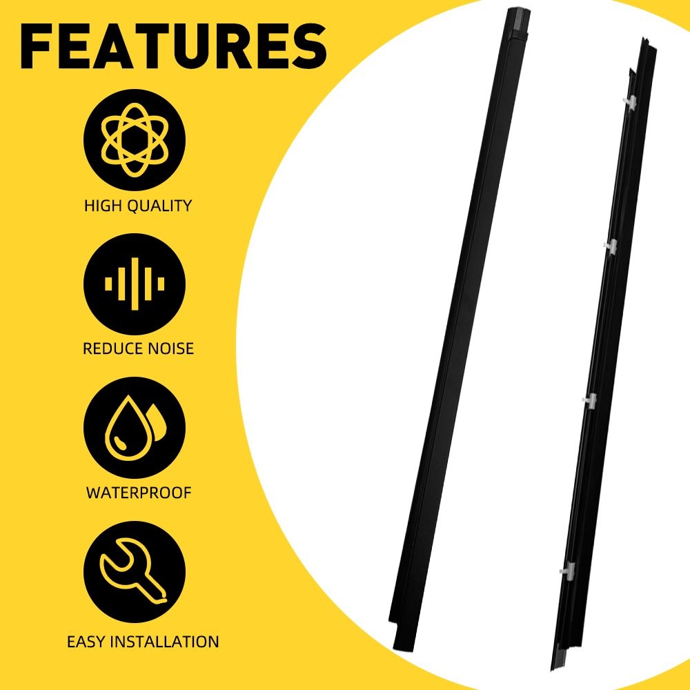 2PCS Front Door Belt Weatherstrip Rubber Seal For Toyota Tacoma 2000 01 02-2004