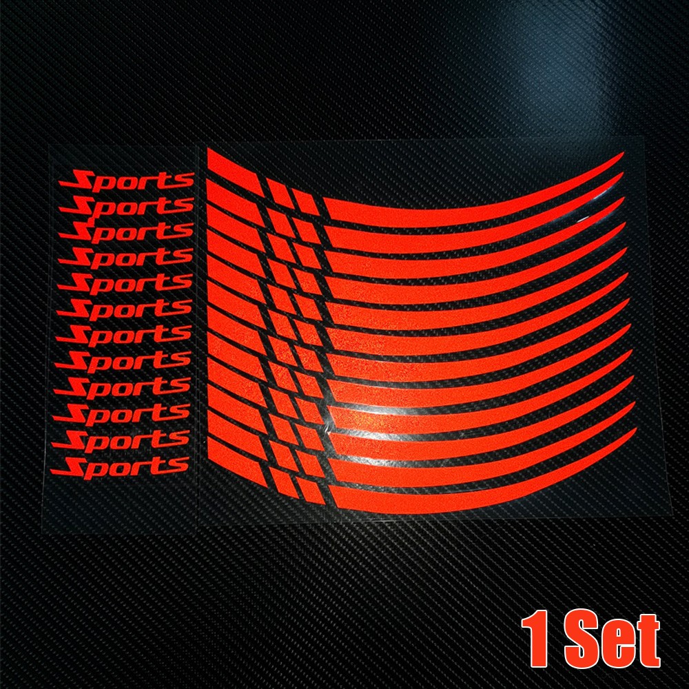 Car Tire Decal Tape Wheel Rim Stripe Reflective Sticker For Motorcycle Bicycle