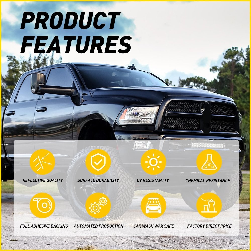 For 2010-2018 Dodge Ram 4500 4PCS Door B Pillar Posts Decal Trim Cover Chrome EH