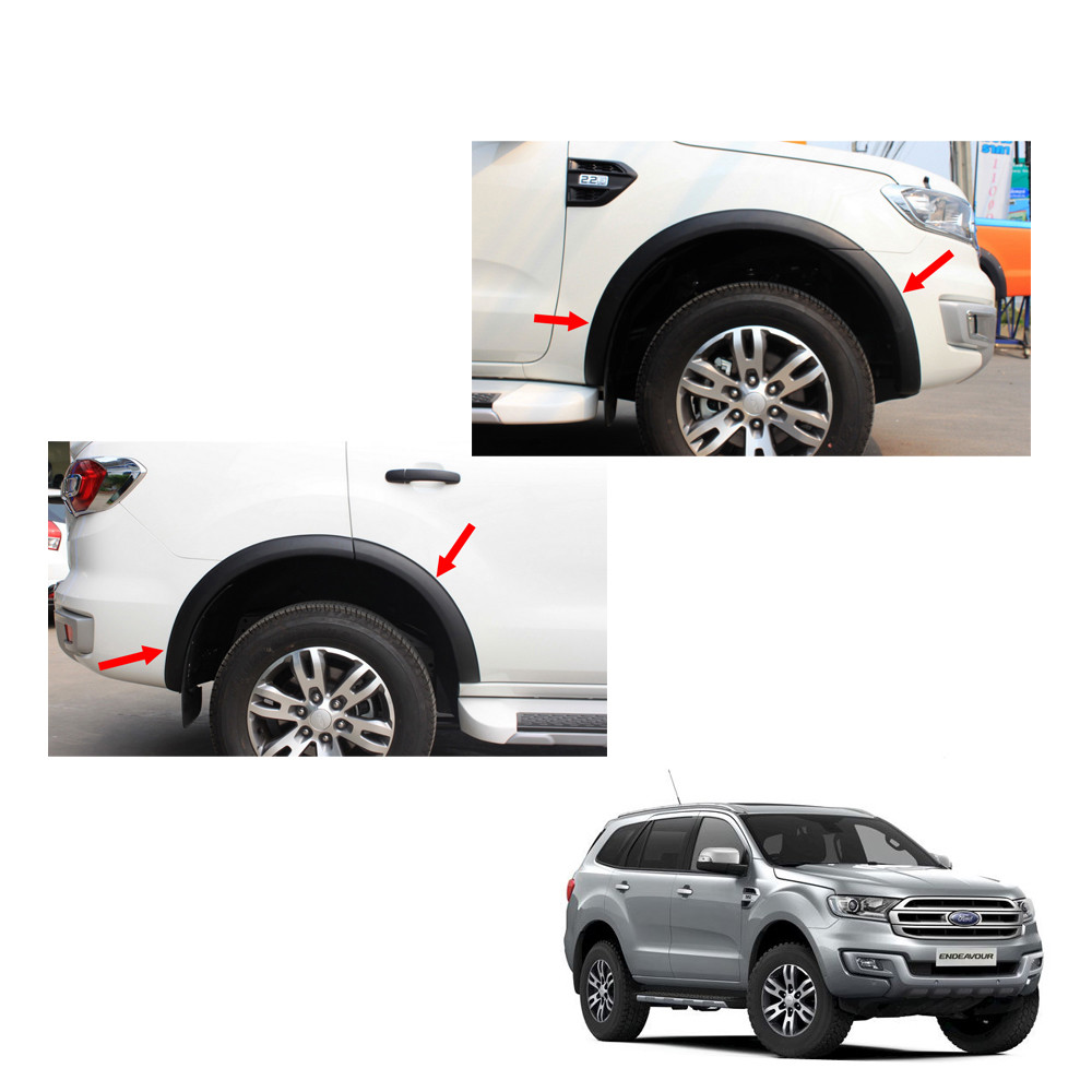 2015 18 Small Fender Flares Wheel Black V3 3″ 8 Pc Fits Ford Everest Endeavour