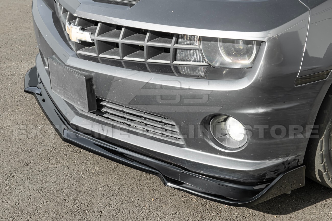 For 10-13 Camaro SS | ZL1 PAINTED GLOSSY BLACK Front Lip Splitter & Side Skirts