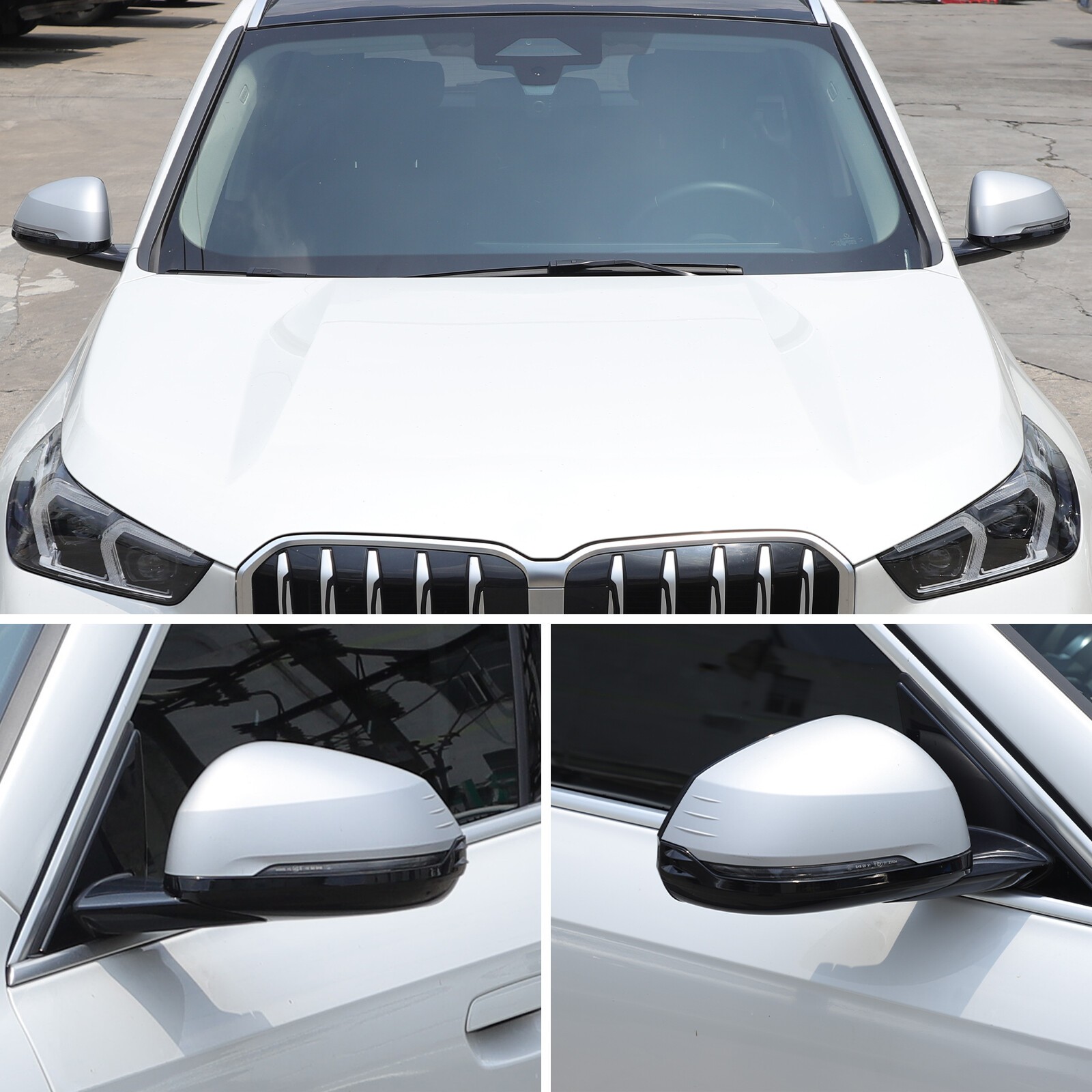 Gloss Black Side Mirror Protector Trims Fits BMW X1 U11 2023+