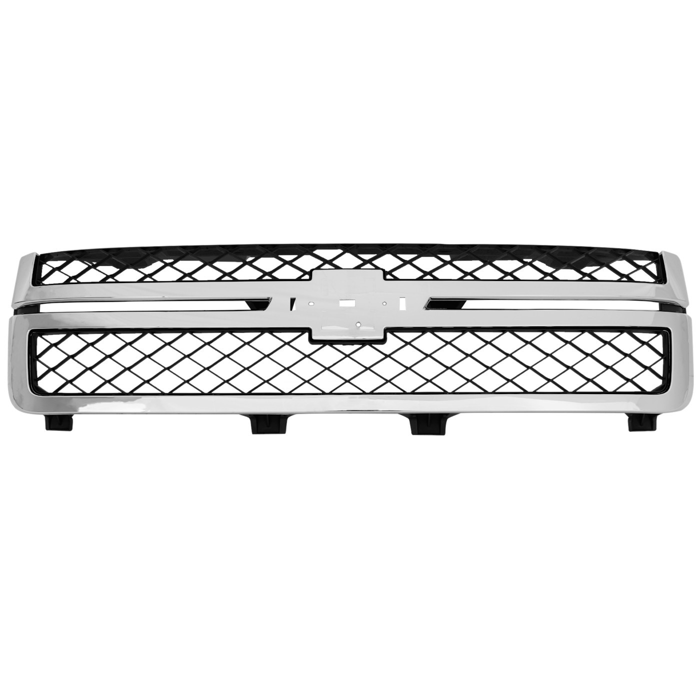 Grille Assembly For 2011-14 Silverado 2500 HD Silverado 3500 HD Black and Chrome