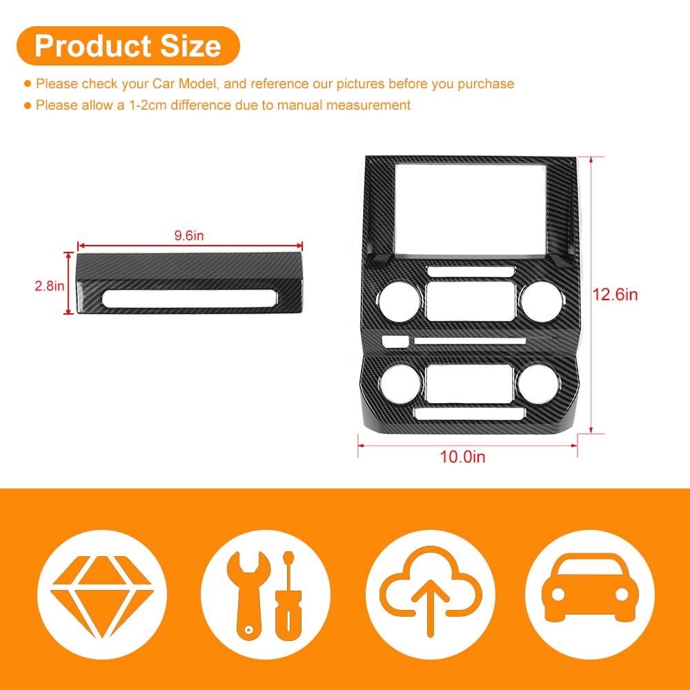 Central Control Navigation GPS Panel Trim Cover For Ford F150 2015+Carbon Fiber