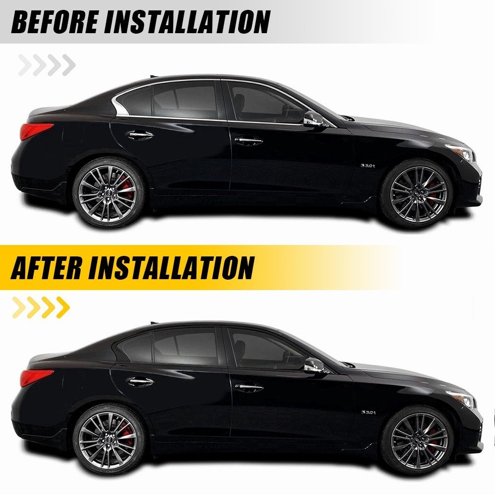Chrome Delete Blackout Overlay Window Trim for Infiniti Q50 Q50S Sedan 1-10Set
