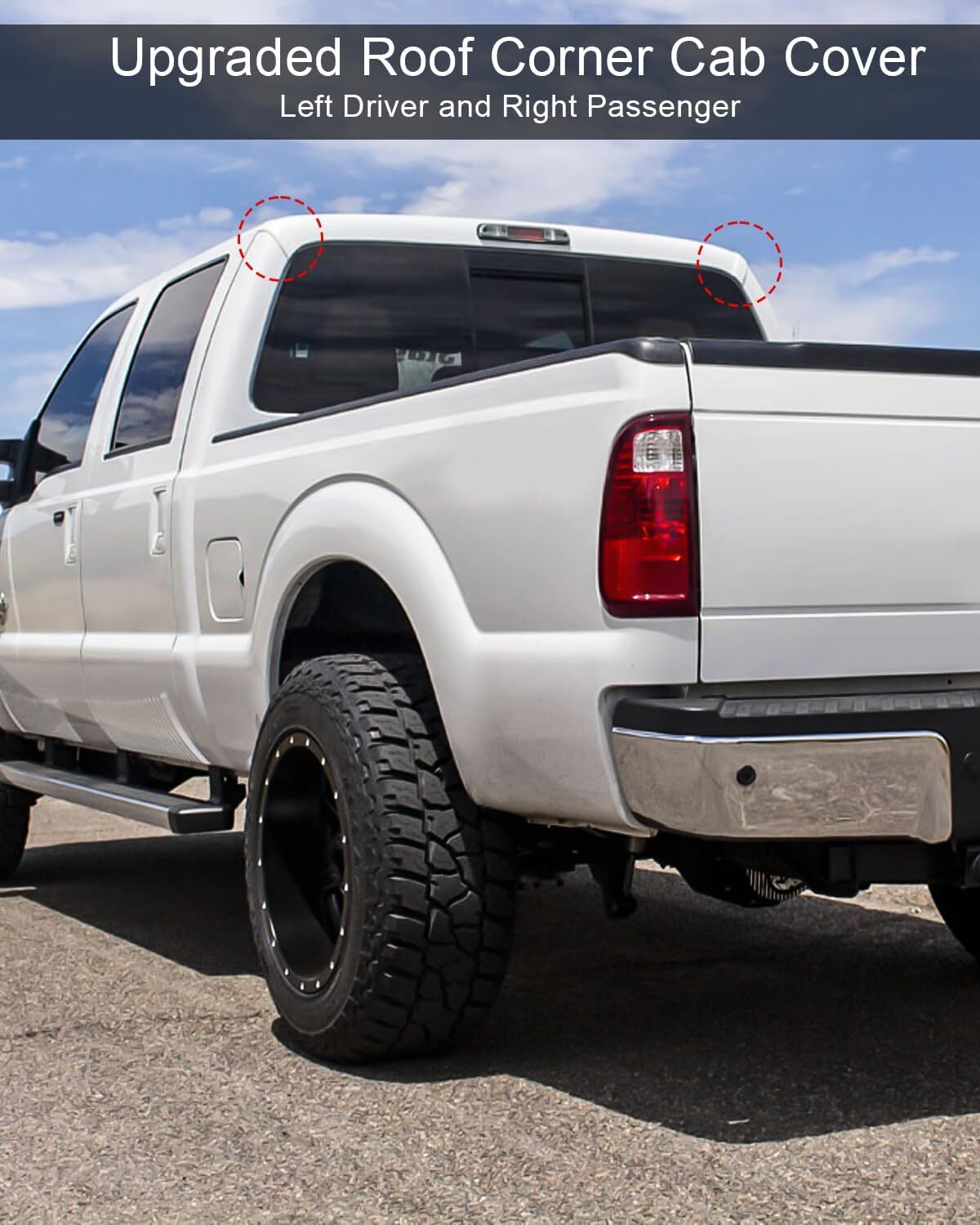 Upgraded Pair Roof Corner Cab Trim Molding Cover For Ford 99-07 F250 350 450 550