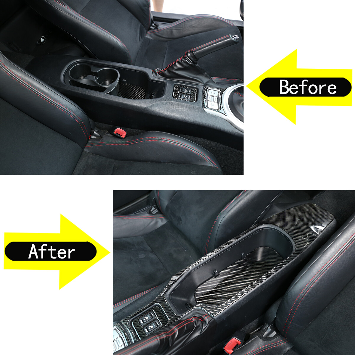 Carbon Fiber Watecup Panel Trim Cover For Toyota GT86 Scion FR-S Subaru BRZ 16+