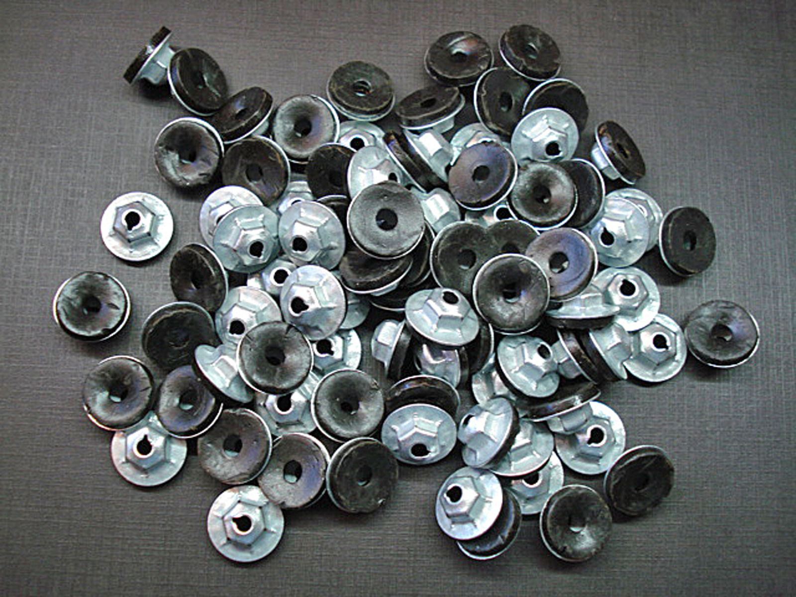 100 pcs 8-32 zinc plated nuts with mastic sealer Ford Lincoln Mercury Willys