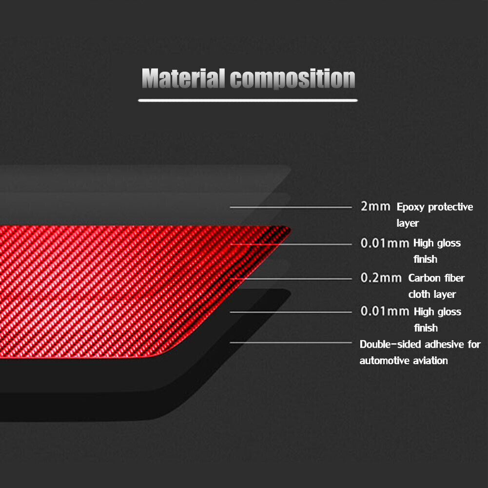 Red Carbon Fiber Interior Gear Shift Rod Side Cover Trim For Honda CR-V 2017-Up