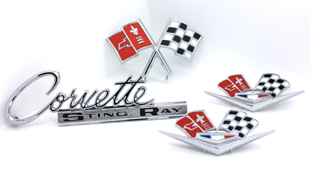 NEW 4-piece Complete Body Emblem SET / FOR 1965 CHEVY C2 CORVETTE STING RAY