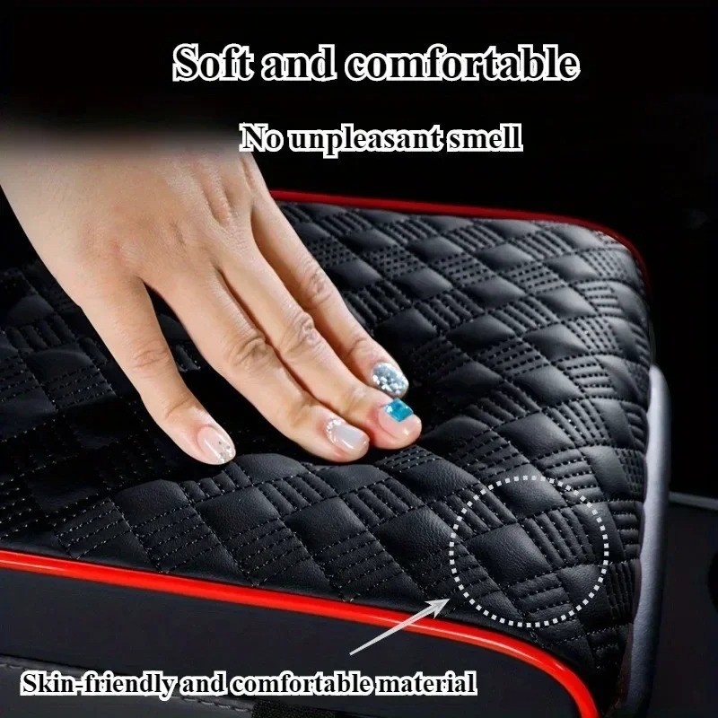 Car Armrest Cushion Center Console Cover with Cup Holder&Tissue Box&Phone Holder