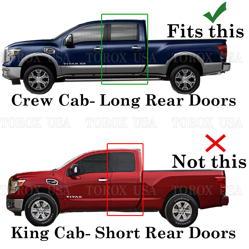 For 2016-2024 Nissan Titan/XD CREW Cab SMOKE Door Vent Window Visor Rain Guards