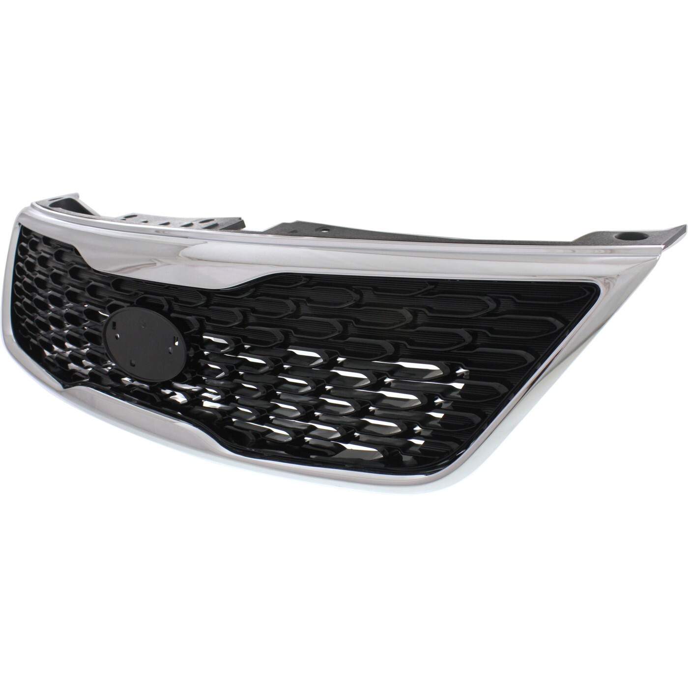 Black Front Bumper Upper Grille Grill W/Chrome Trim Fit 2014 2015 Kia Sorento