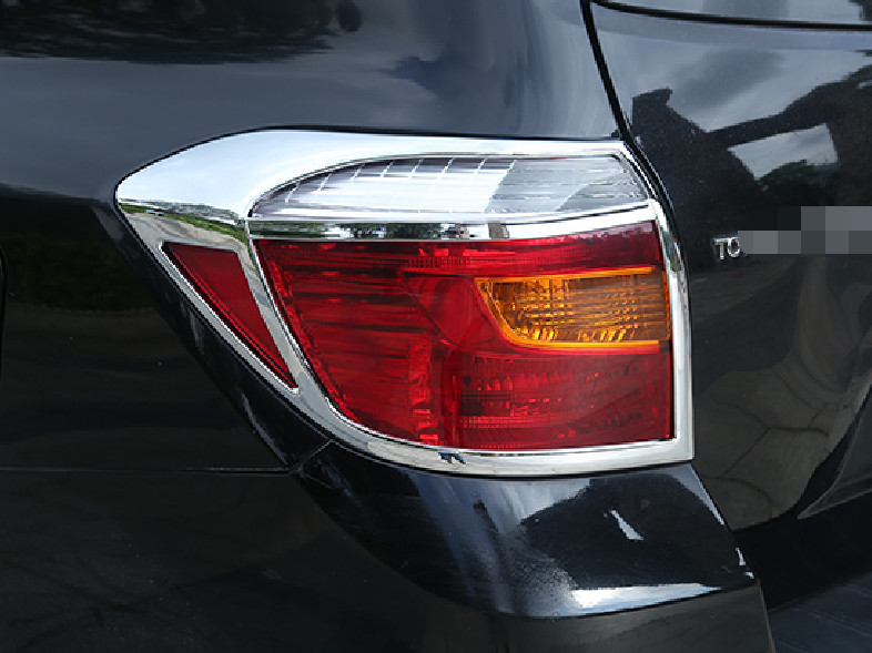 For Toyota Highlander 2008 2009 2010 Chrome Rear Light Tail Lamp Cover Trim 2pcs