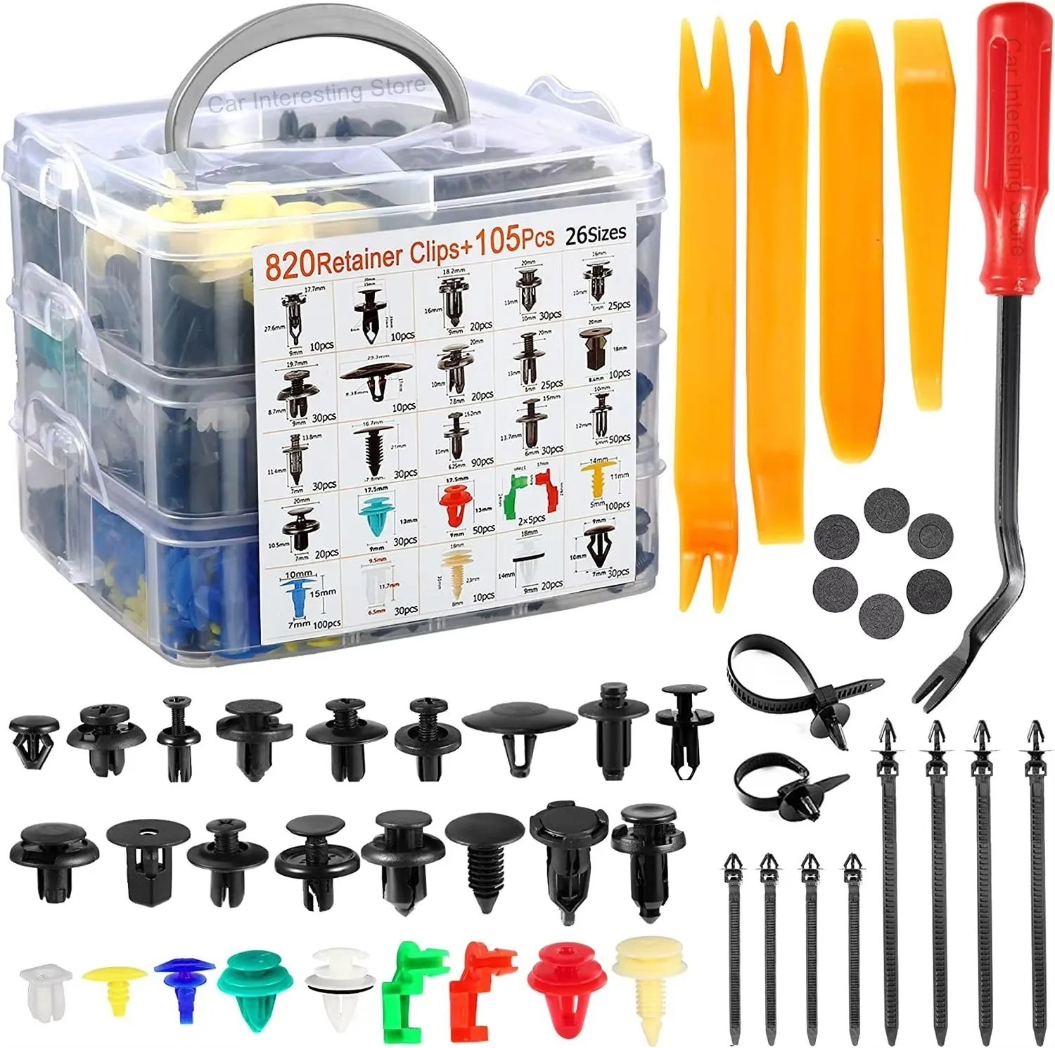 1295PCS Car Retainer Auto Fasteners Body Plastic Trim Clips Pin Rivet Bumper Kit